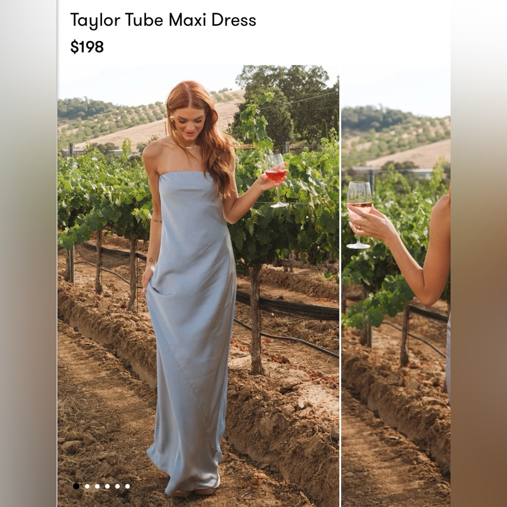 Show Me Your MuMu Steele Blue Strapless Dress